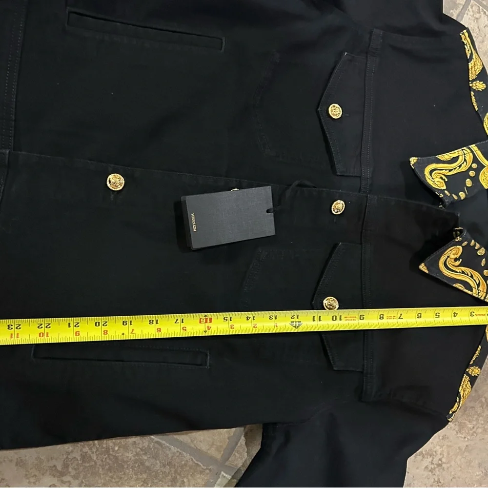 Men's Versace BAROCCO gold tone, embroidered jacket size 54/XL made in Italy - Picture 11 of 12